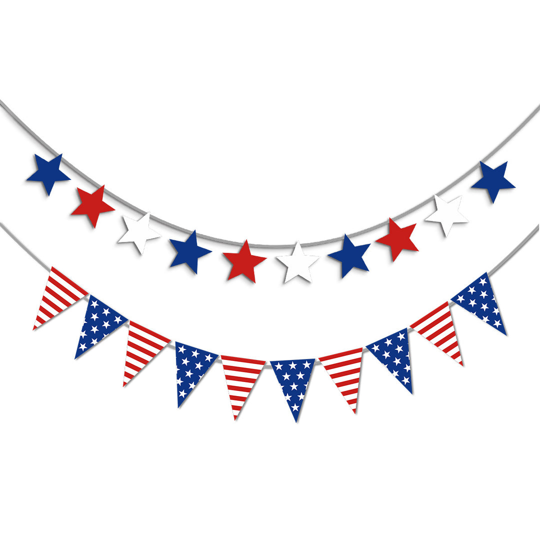 Unisex nan patriotic decorative bunting banner set with pre-strung USA letters and star garlands Kalsten