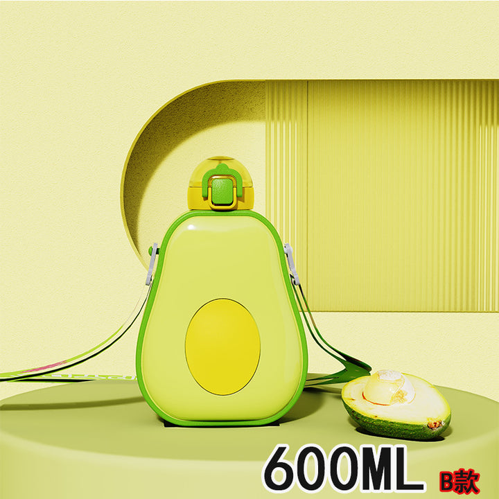 Women's Avocado Water Bottle with Leak-proof Lid and Integrated Carry Strap Kalsten