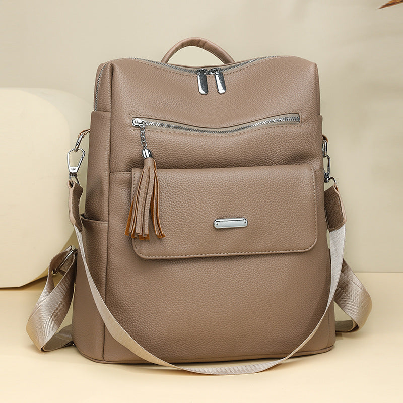 Stylish Multi-Pocket Leather Backpack Kalsten 1788673935