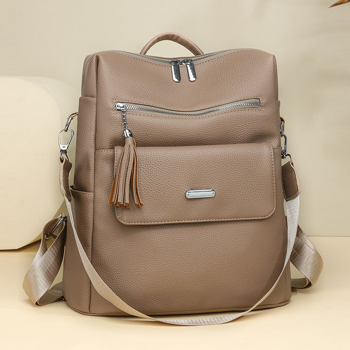 Stylish Multi-Pocket Leather Backpack Kalsten 1788673935
