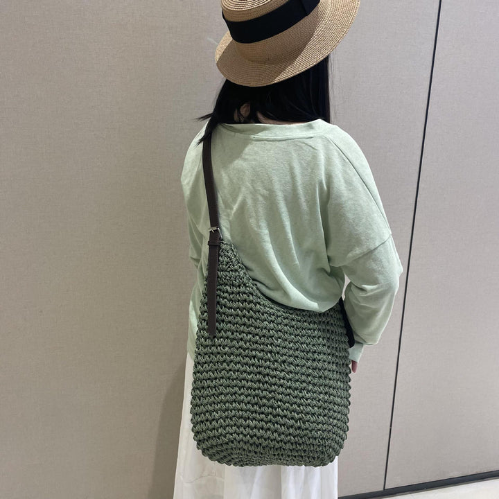 Braided shoulder bag with elegant leather strap Kalsten