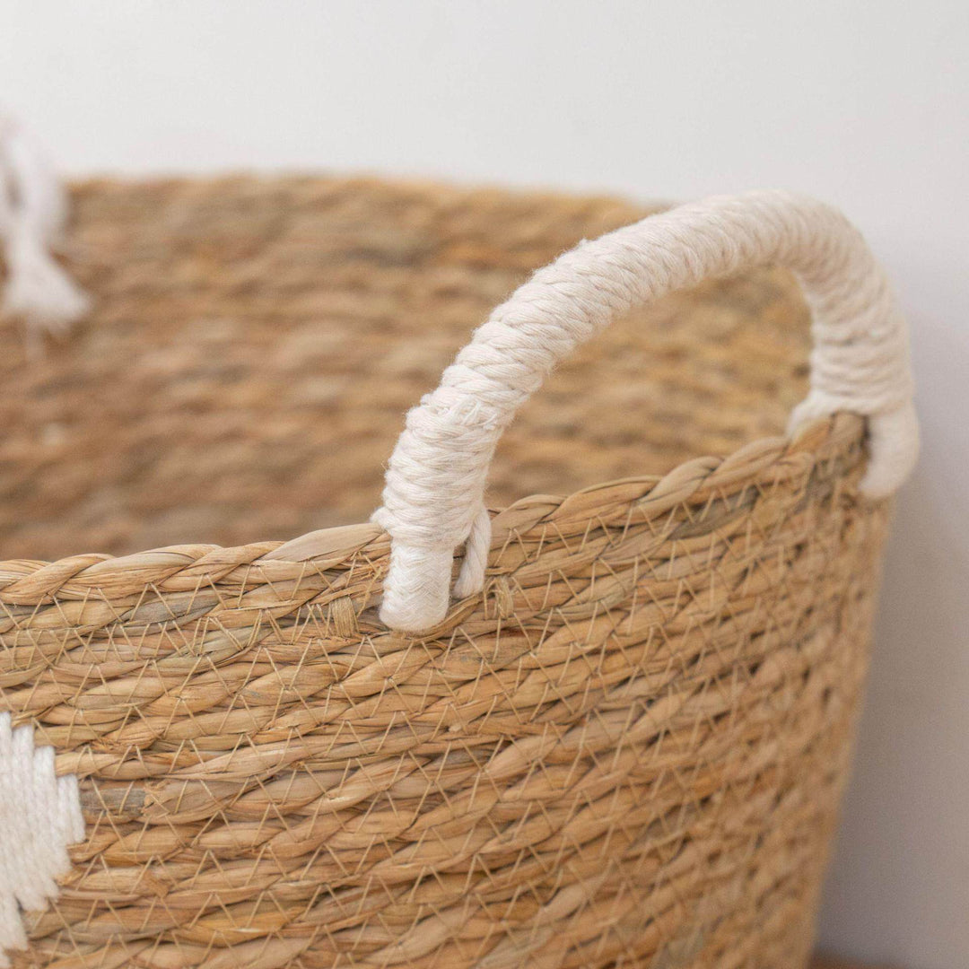 Handwoven storage basket with heart design Kalsten