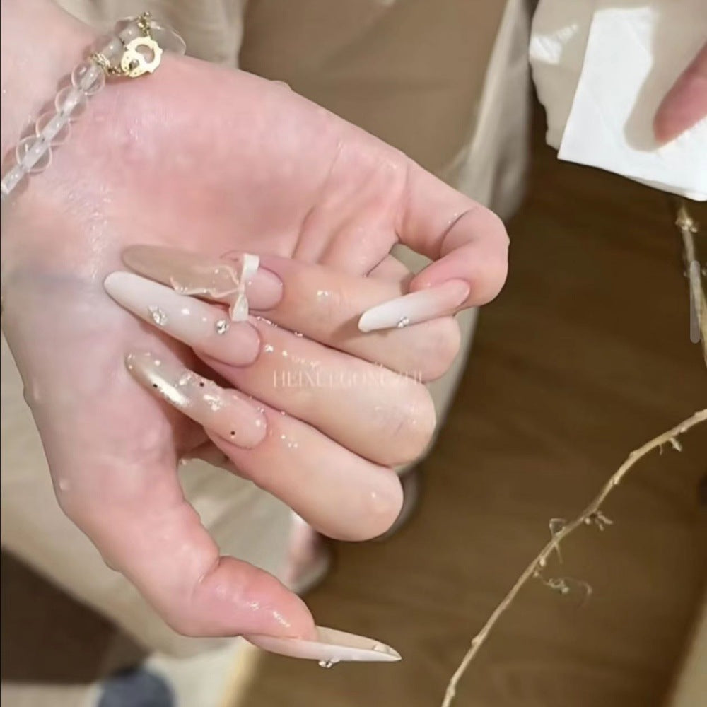 Long Stiletto Press-On Nails with Decorative Accents Kalsten