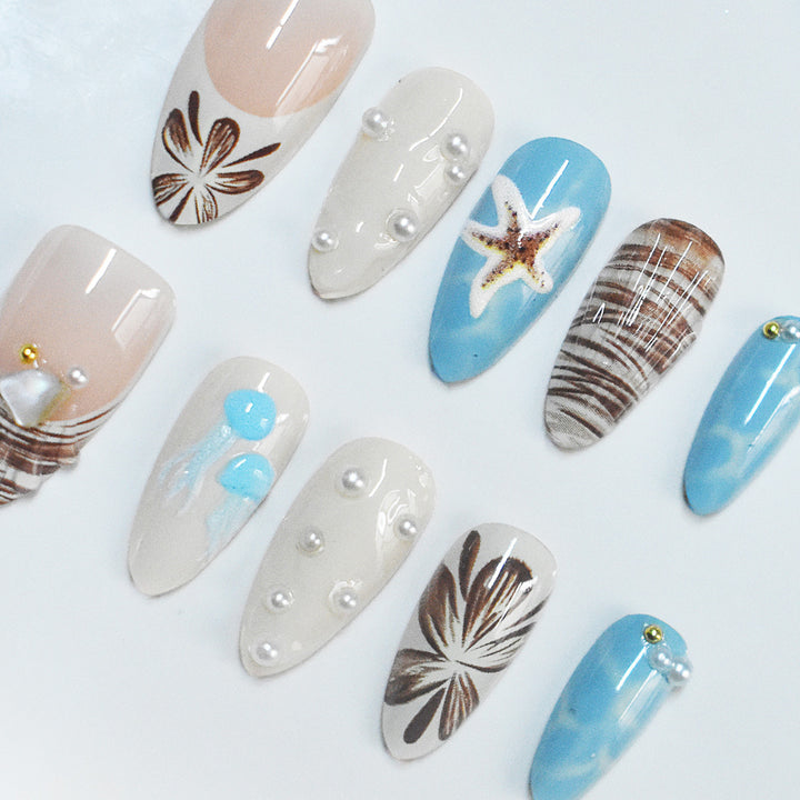 Seashell-Themed Press-On Nail Extensions Kalsten