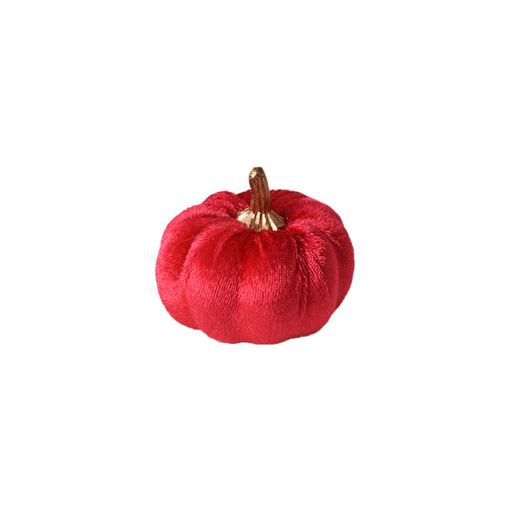 Samt-Deko Pumpkin with decorative metal stem as table ornament