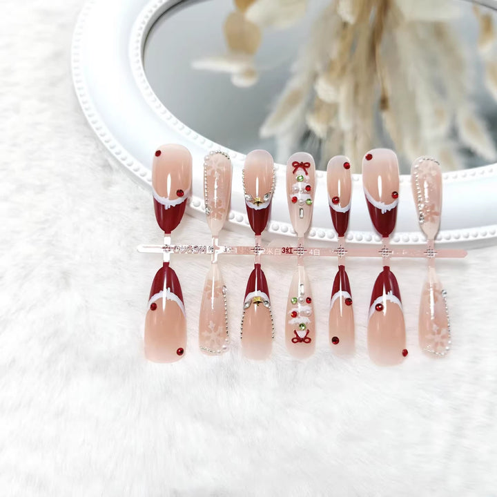 Festive artificial nails with Christmas motifs Kalsten