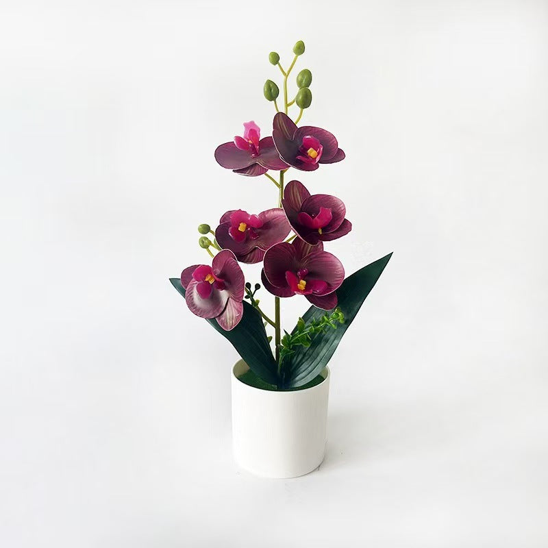 Elegant Artificial Orchid Plant Arrangement for Indoor Display