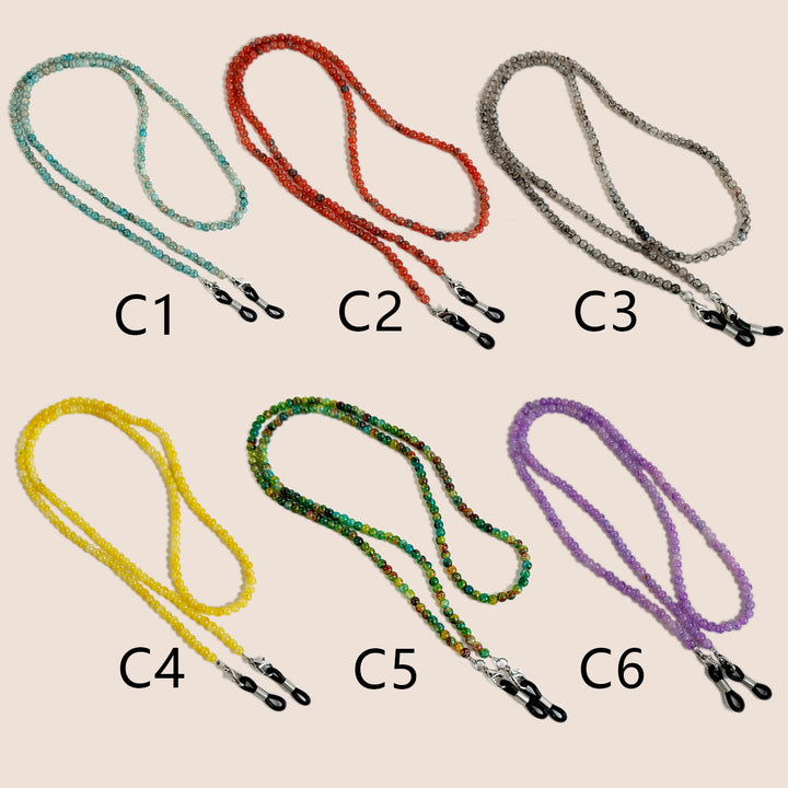 Natural Amethyst Beaded Eyewear Chain Kalsten