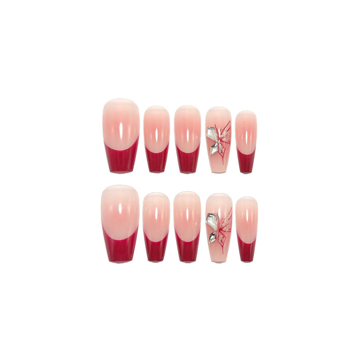 Artificial High Gloss Artificial Nails with Elegant Decorations Kalsten