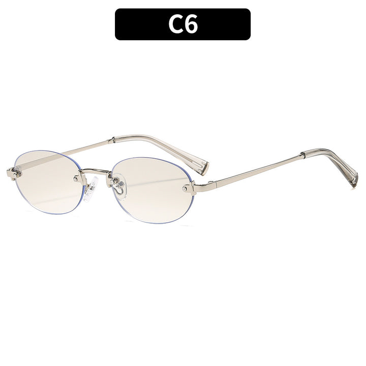 Fashion-Forward Lightweight Oval Frame Sunglasses