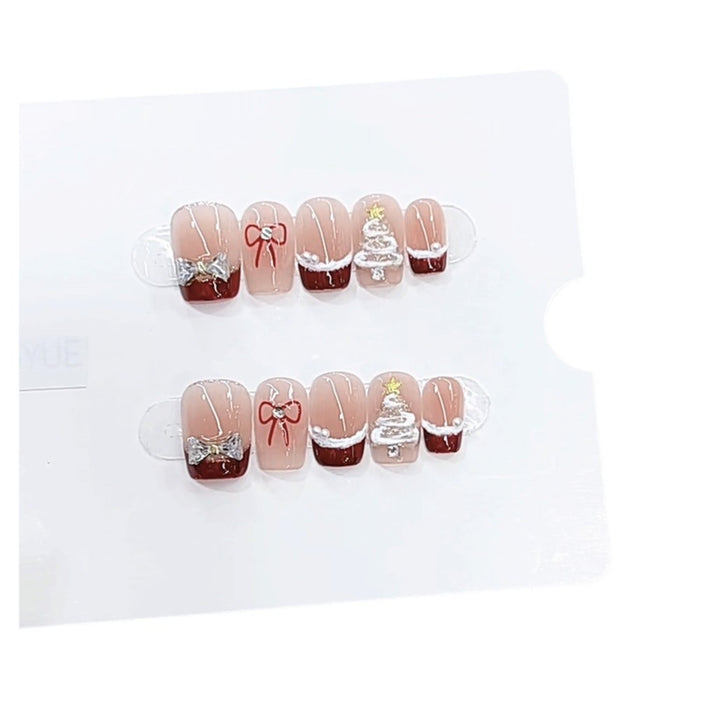 Festive Holiday-Themed Press-On Nail Art Set Kalsten
