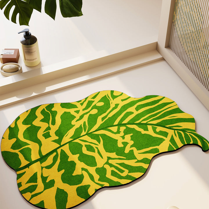 Abstract Leaf Design Area Rug