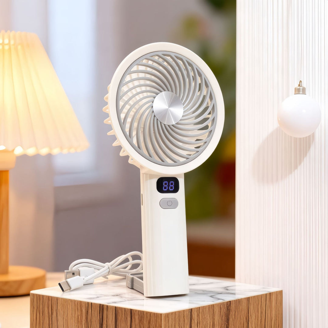 Women's Portable Handheld Fan with Digital Temperature Display Kalsten    1782815910