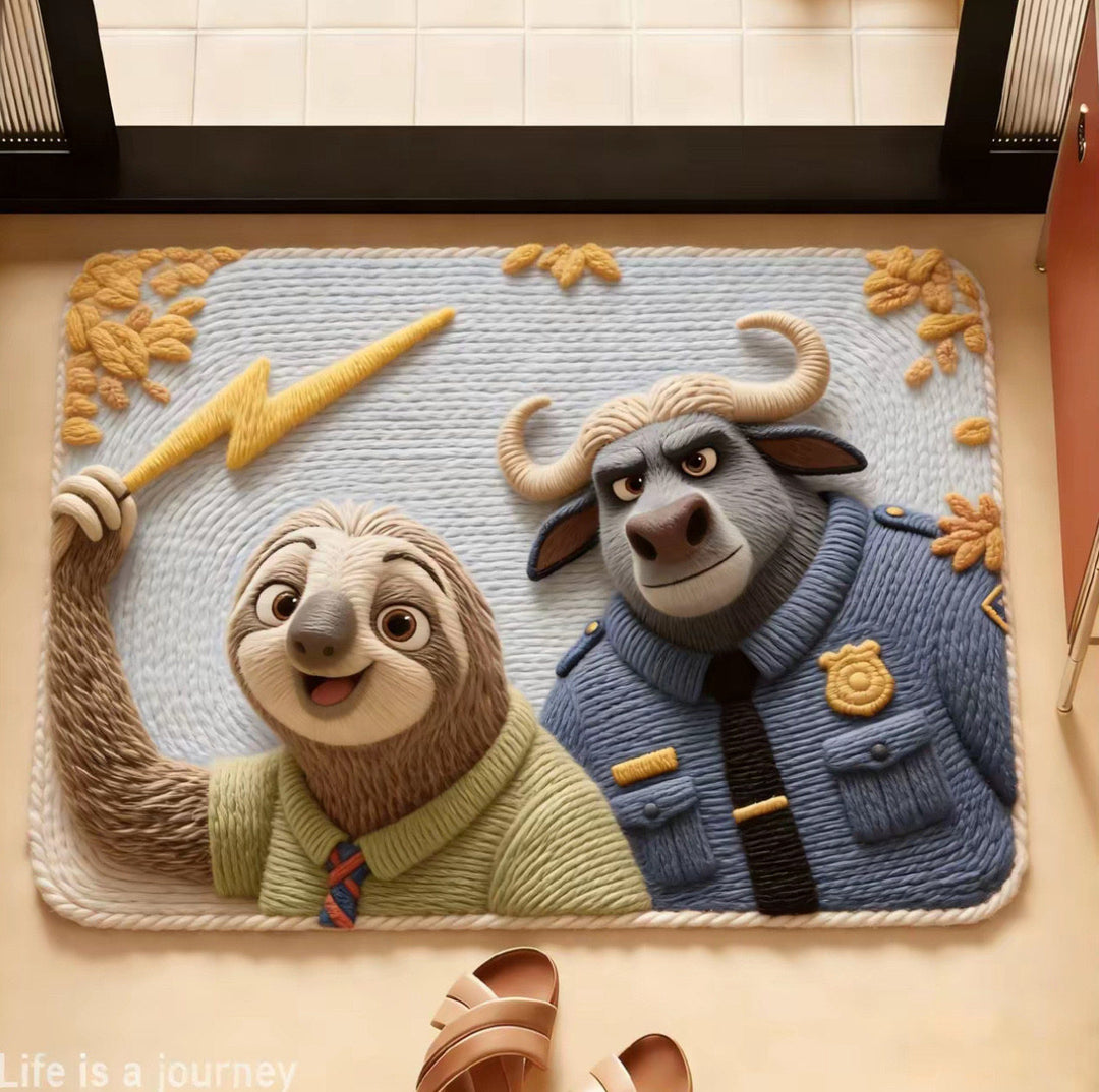 Cartoon Character Plush Mat for Interiors