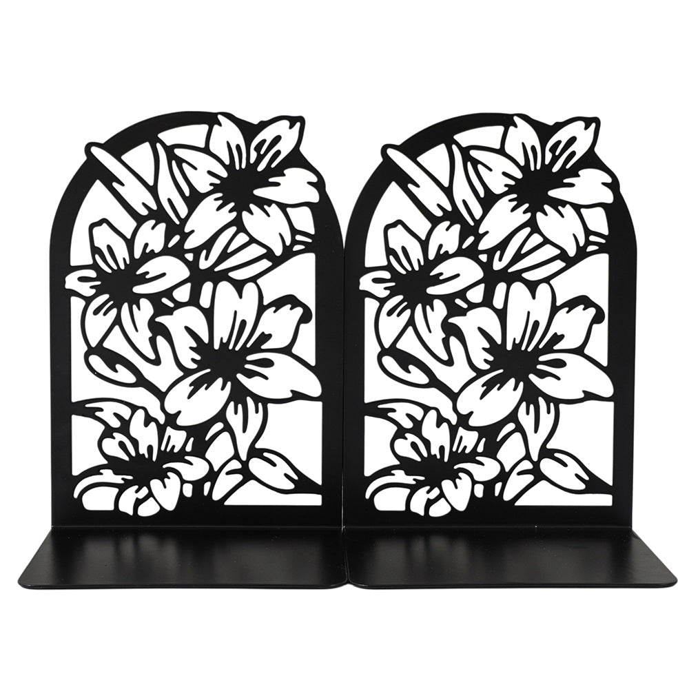Elegant Floral Metal Bookends