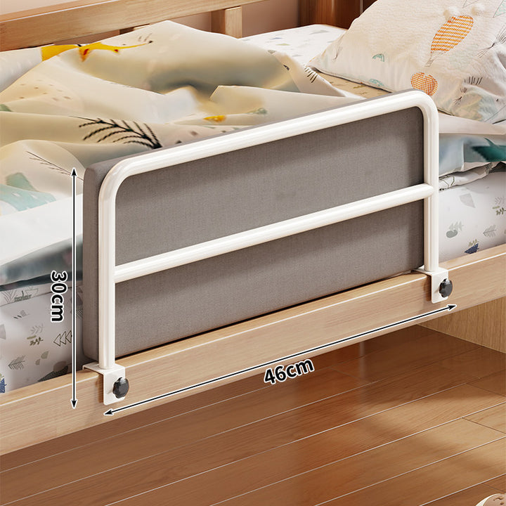 Foldable Mesh-Lined Clamp-On Child Bed Safety Guard Rail with Padded Panel