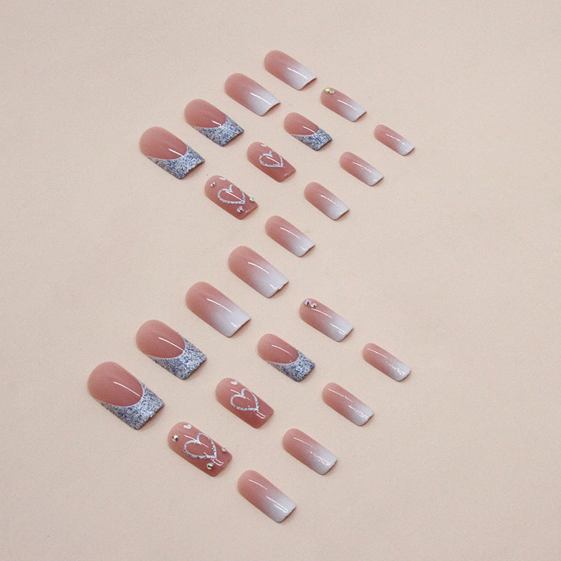 Glamorous Heart Design Nail Extensions Kalsten