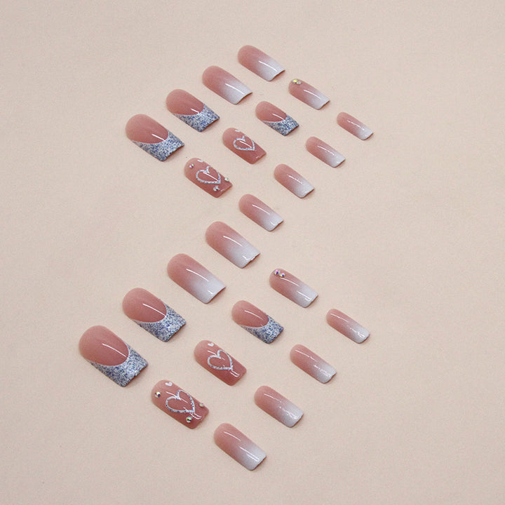 Glamorous Heart Design Nail Extensions Kalsten