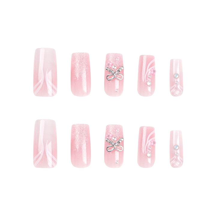 Artistic acrylic nails with elegant jewelry accents Kalsten