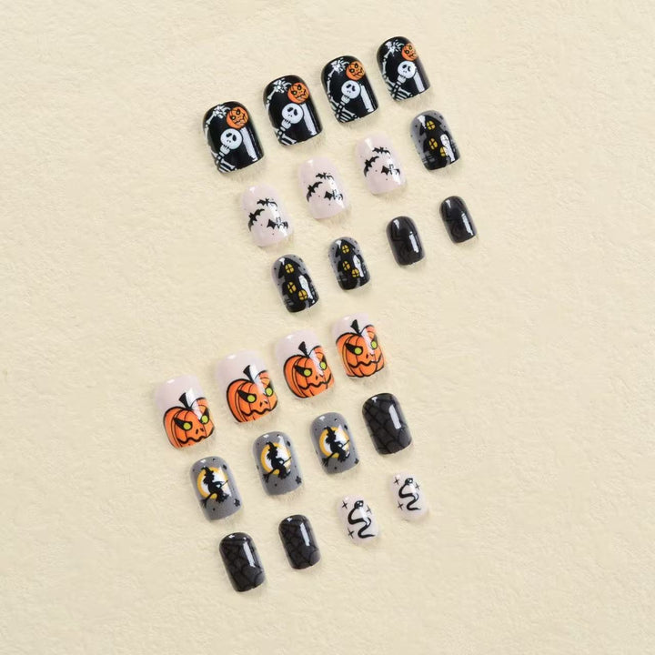 Artificial nail set with Halloween motifs and creepy designs Kalsten