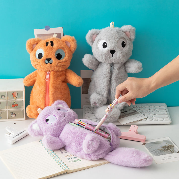 Cute Plush Cat-Themed Pencil Case Kalsten