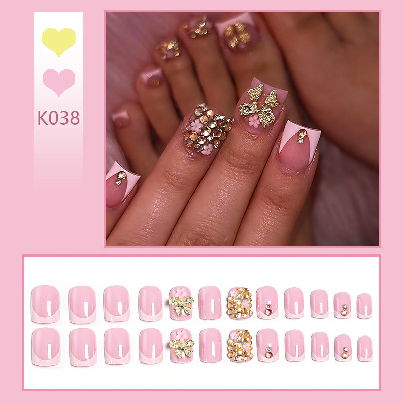 Elegant Artificial Nails with Luxurious Decorations Kalsten