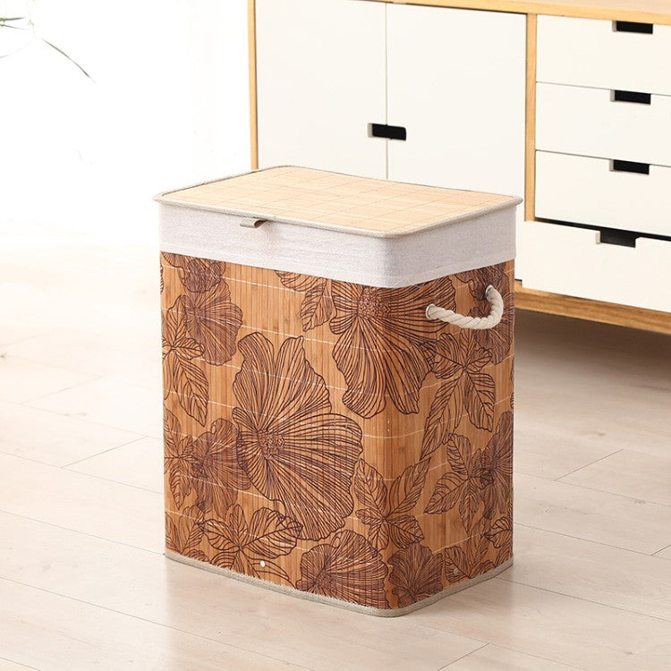 Premium laundry basket with dividers and handcrafted bamboo frame Kalsten
