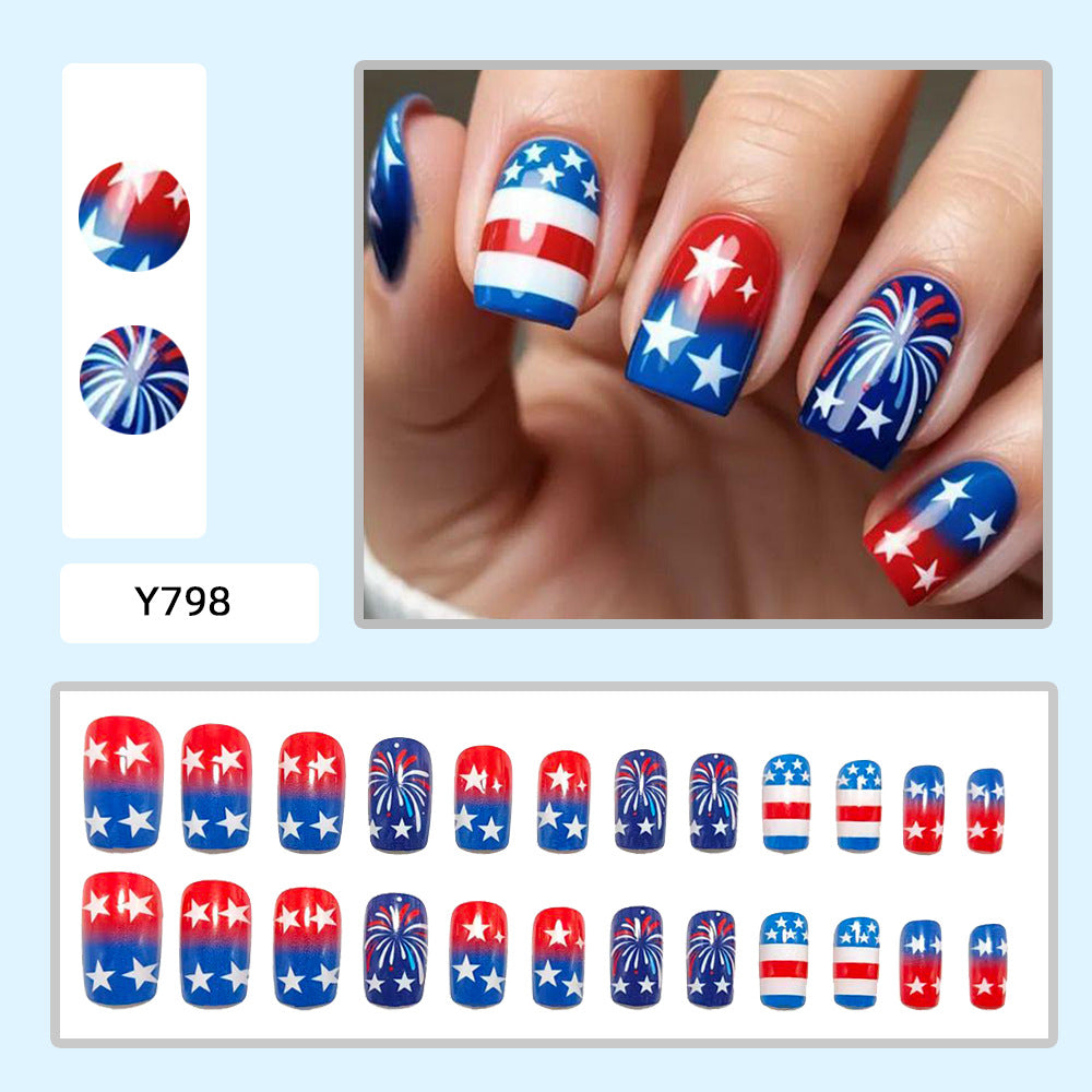 Artificial Nails in the Patriotic Design Kalsten