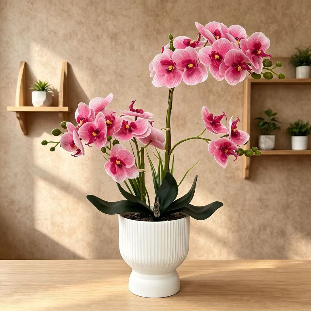 Elegant Faux Orchid Arrangement for Decorative Display