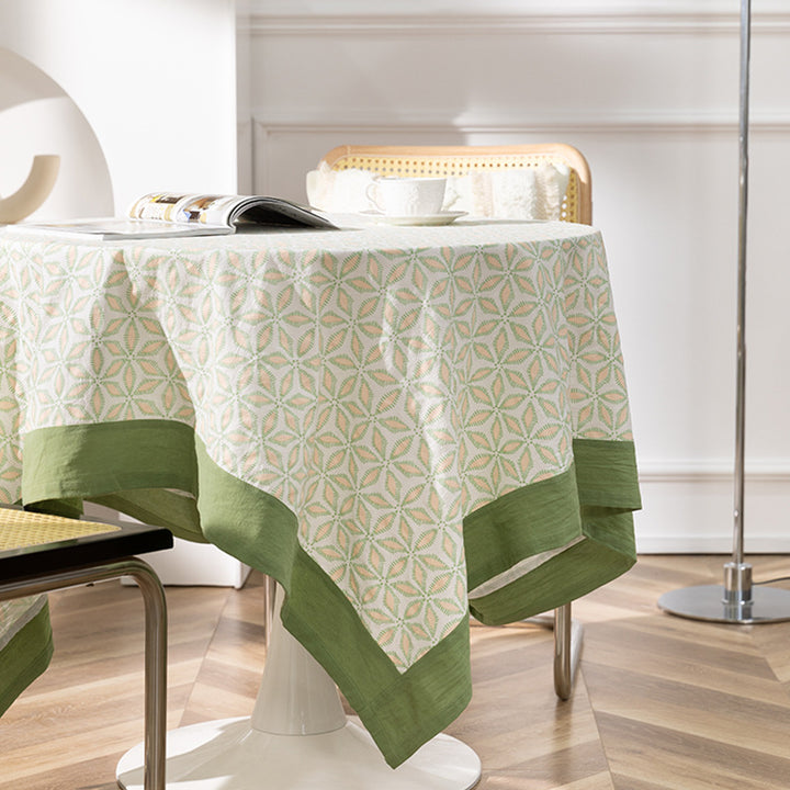 Cotton tablecloth with graphic all-over pattern and contrasting hem edge Kalsten