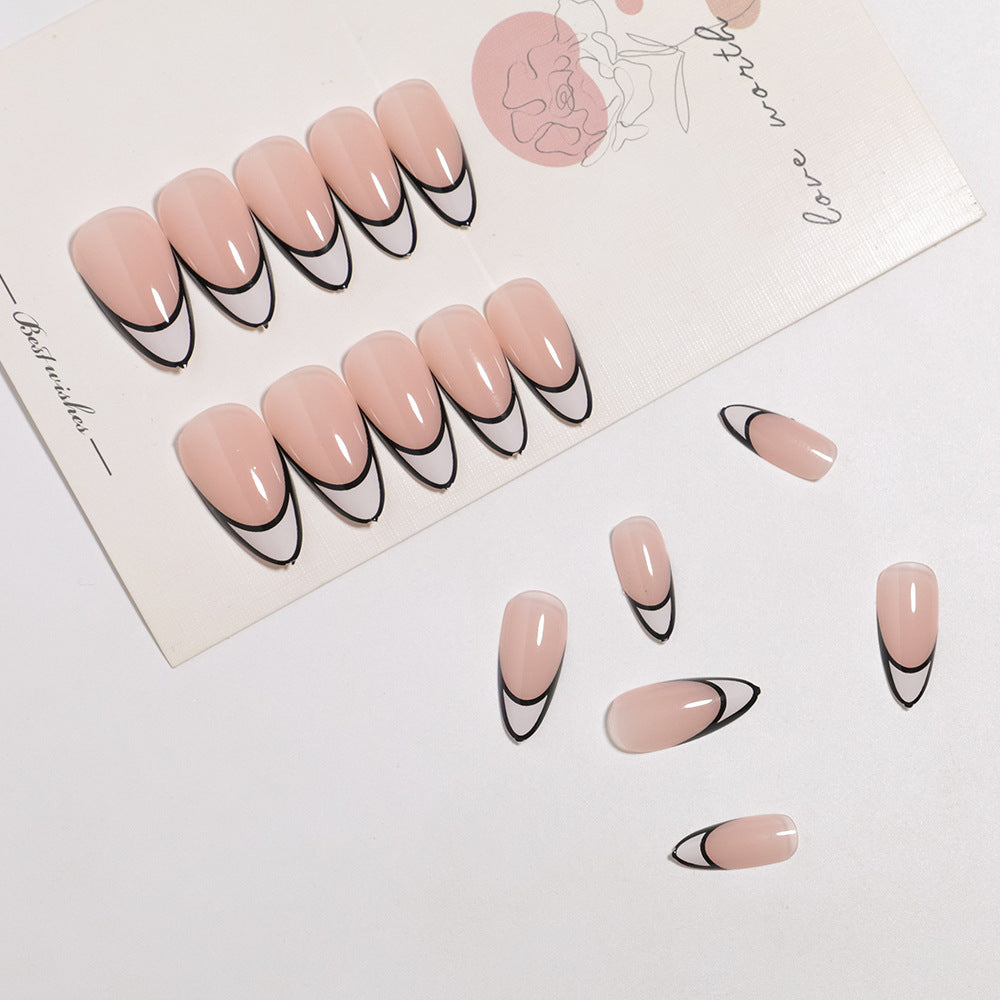 Stylish French Tip Press-On Nail Set Kalsten