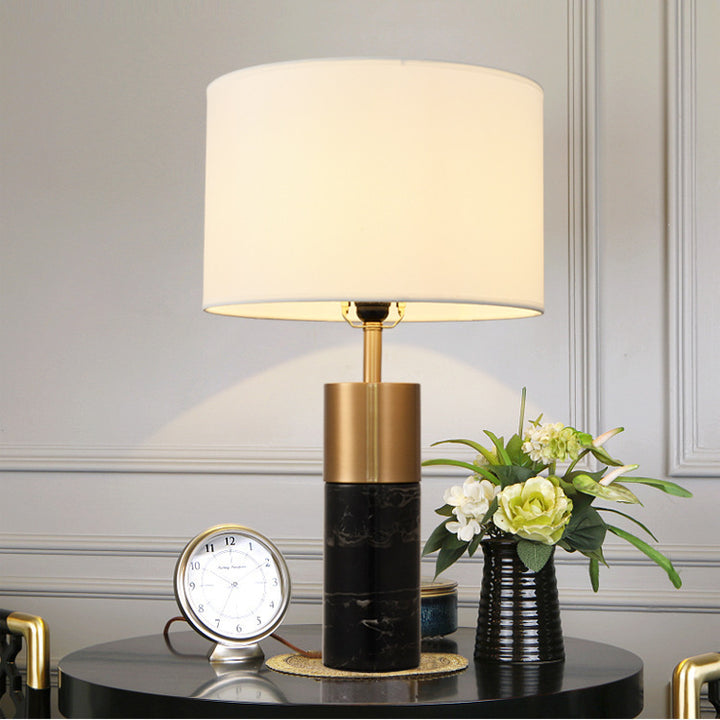 Contemporary Marble and Metal Table Lamp