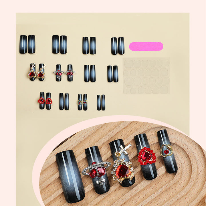 Decorative Nail Art Set with Heart and Gem Accents kalsten