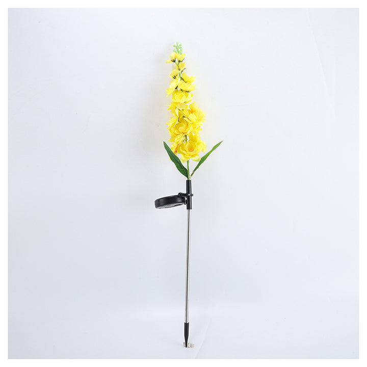 Decorative Tall Artificial Delphinium Garden Stake With Stainless Steel Spike And Adjustable Clip Kalsten