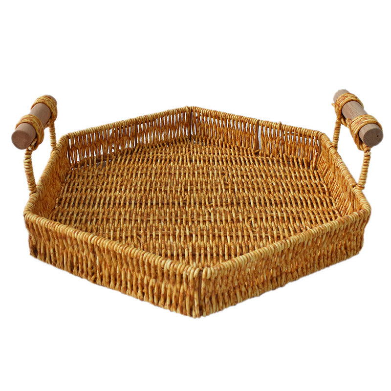 Rustic Handwoven Storage Tray Kalsten