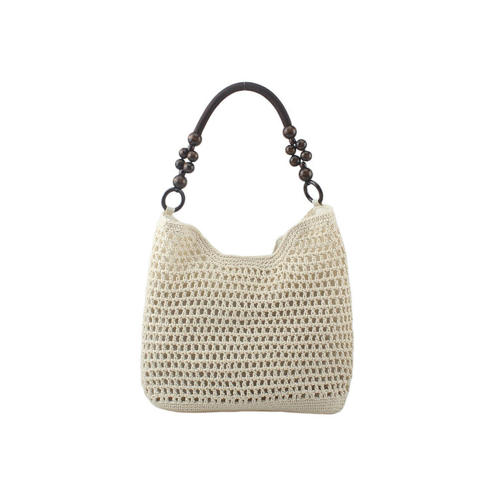 Shoulder bag with ornate wooden handles Kalsten