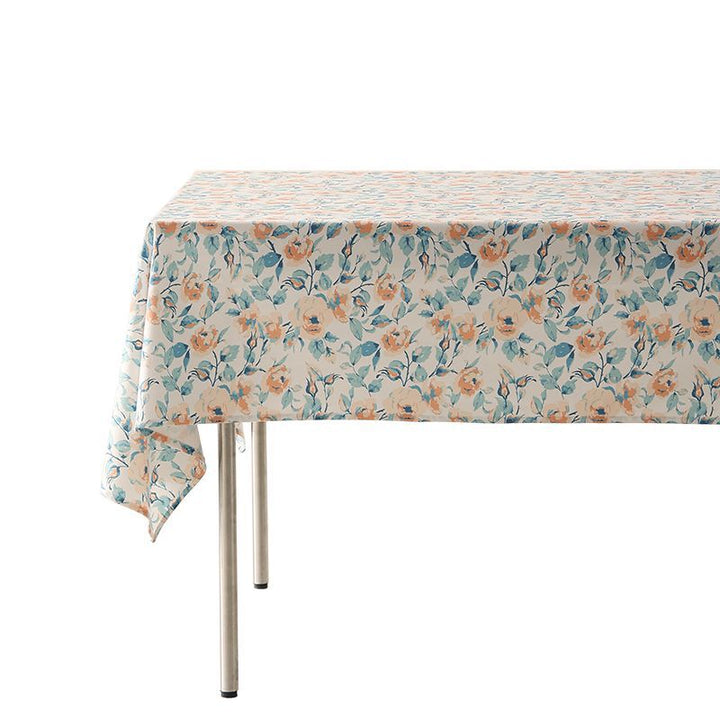 Wipeable tablecloth made of polyester with floral watercolor look and water-repellent coating Kalsten