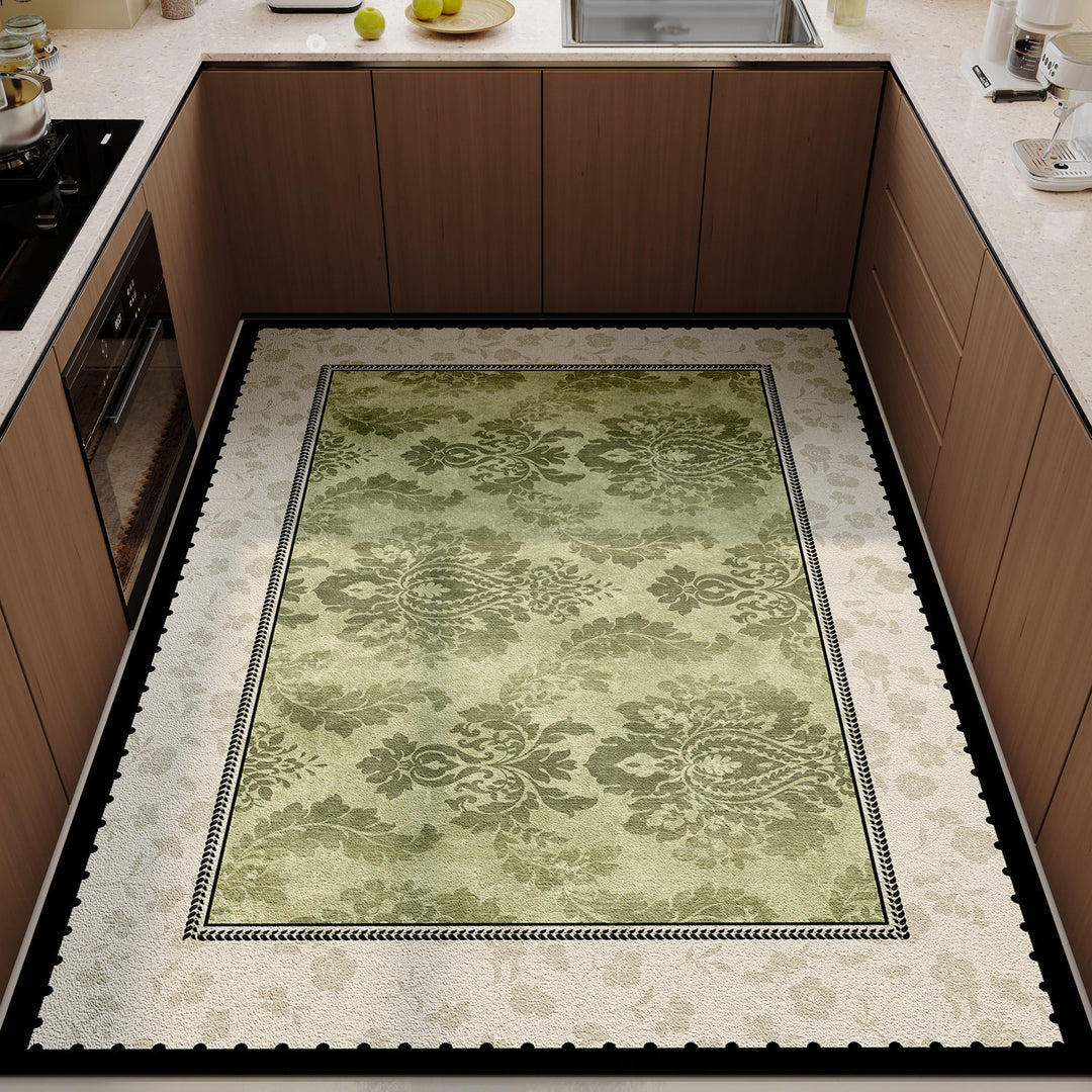 Luxurious Floral Print Kitchen Floor Mat