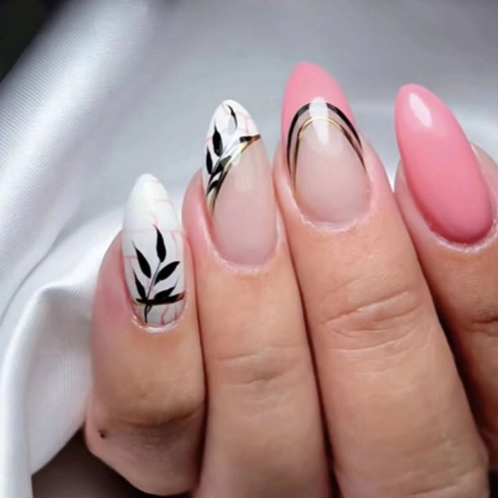 Elegant Floral Art Nail Set