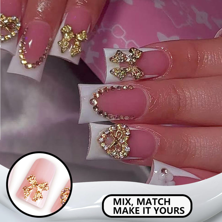 Decorative Rhinestone-Embellished Press-On Nail Extensions Kalsten