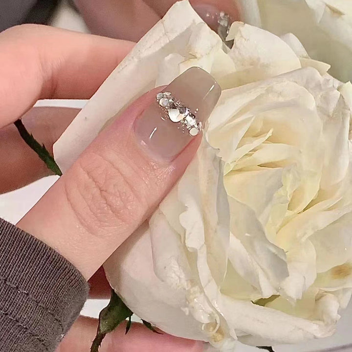 Premium Crystal-Embellished Press-On Nails