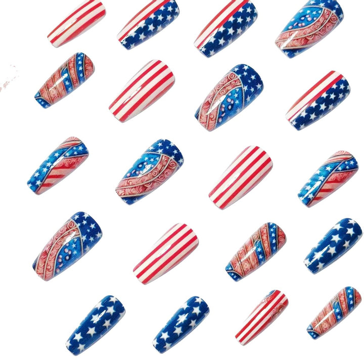 Nail art with creative patriot designs Kalsten