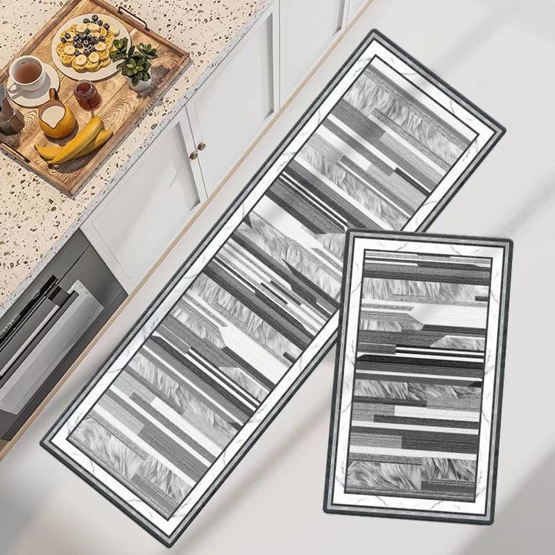 Marble-Pattern Kitchen Runner Mat Set Kalsten