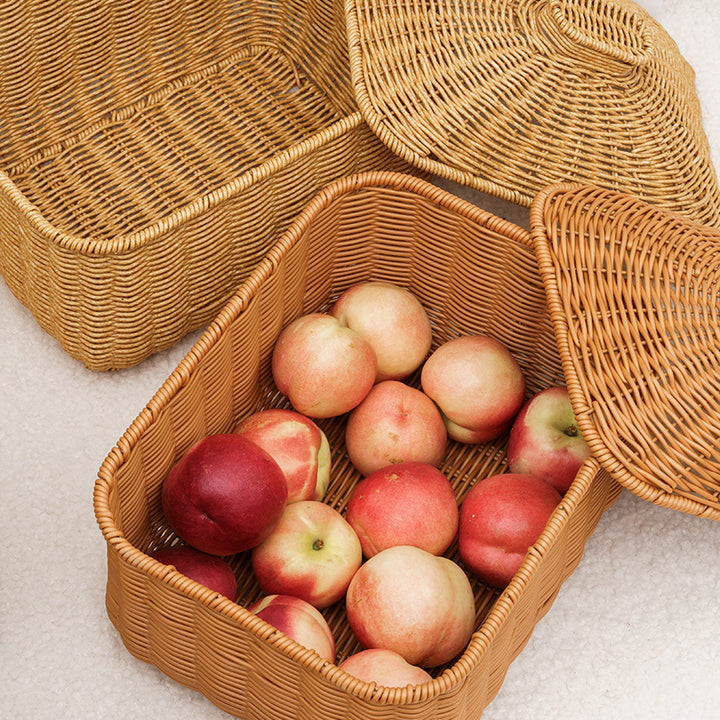Woven Storage Container with Lid Kalsten