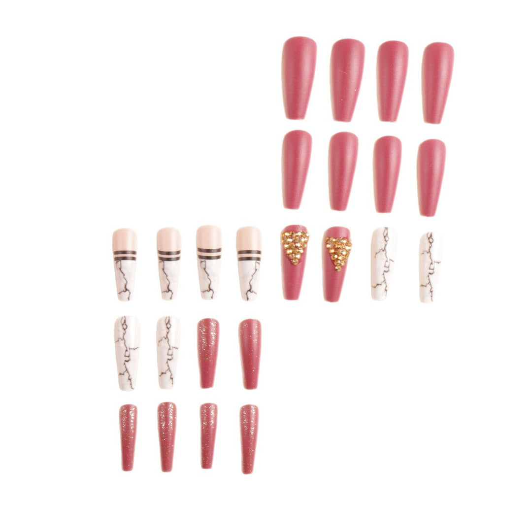 Elegant Marble Press-On Nail Art Set Kalsten