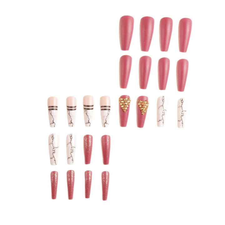 Elegant Marble Press-On Nail Art Set Kalsten