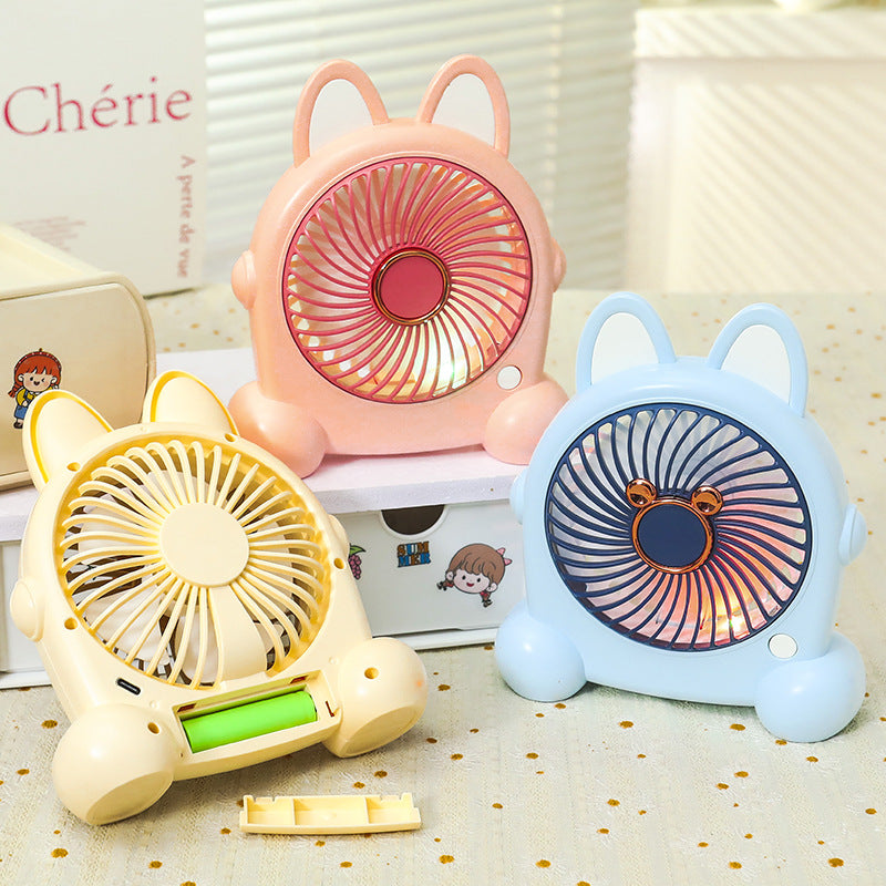 Portable USB Table Fan with LED Lighting and Flexible Tilt Angle Kalsten