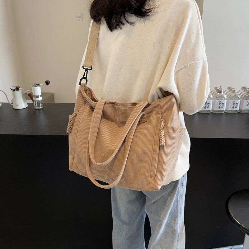 Multi-Pocket Canvas Tote Bag Kalsten
