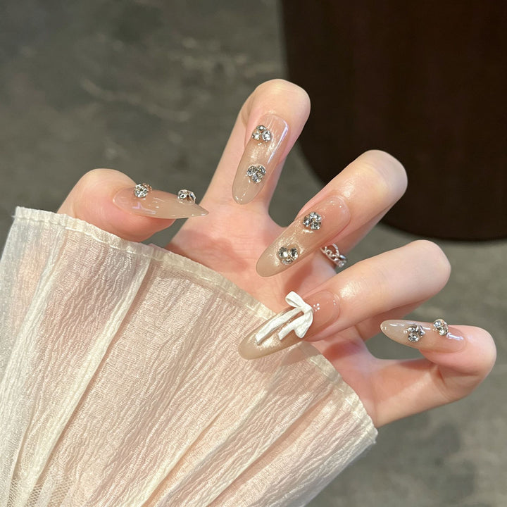 Decorative Rhinestone-Crafted Press-On Nail Extensions Kalsten