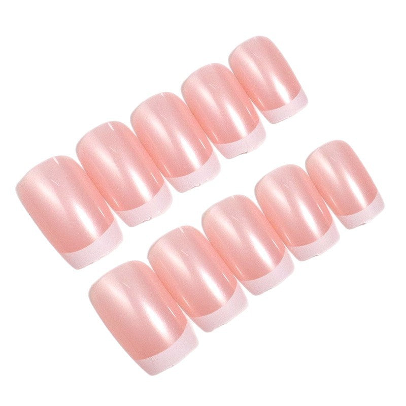 High-Gloss French Tip Press-On Nails Set Kalsten